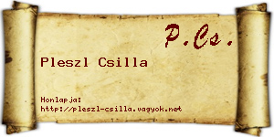 Pleszl Csilla névjegykártya